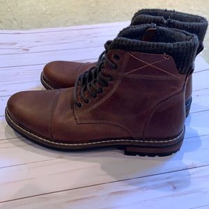 Crevo Men’s Brown Lace Up Leather Boot